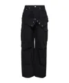 Andersson Bell Double-waisted Cargo Wide-leg Jeans In Black