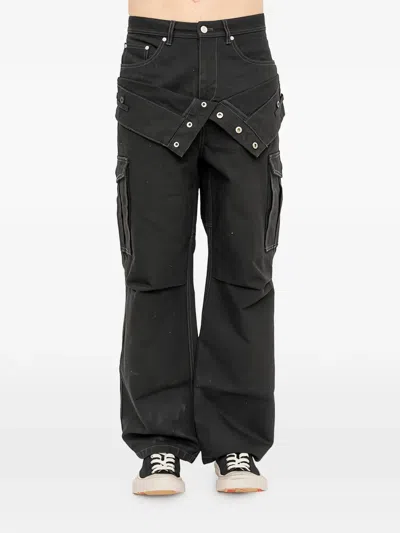 Andersson Bell Double-waist Wide-leg Jeans In Black