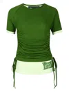 Andersson Bell Drawstring-detail Raglan-sleeve T-shirt In Green