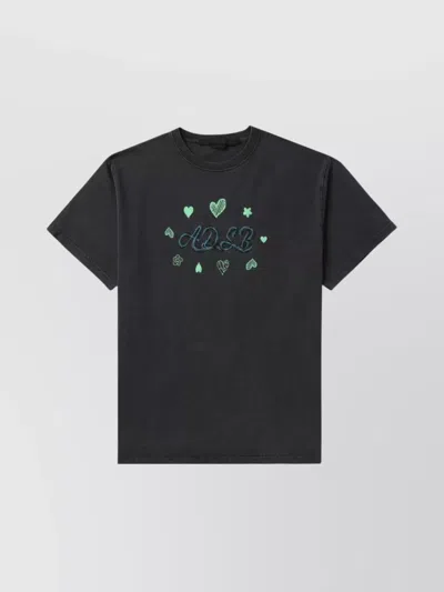 Andersson Bell Embroidered Hearts Graphic T-shirt In Black