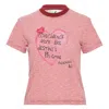 Andersson Bell Essential Heart Message Striped Tee In Multi