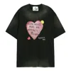 Andersson Bell Black Essential Spray Wash Heart Message T-shirt In Black