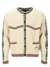 Andersson Bell Textured Knit White Cardigan In White