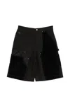 Andersson Bell Patchwork Cargo Shorts In Black