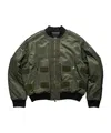 Andersson Bell Khaki Flight Layered Washed Bomber Jacket In Green