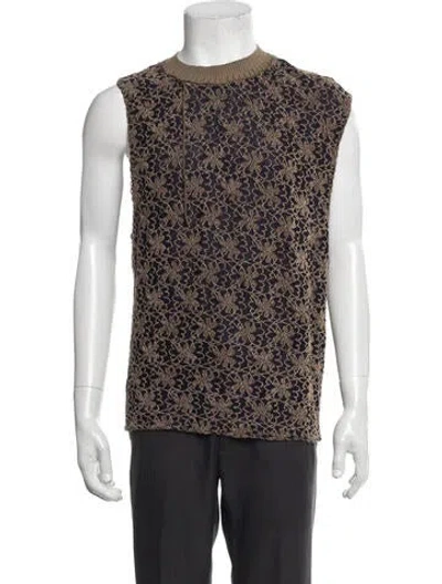Pre-owned Andersson Bell Floral Print Mock Neck Pullover In Brown