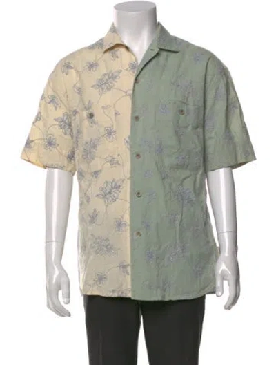 Pre-owned Andersson Bell Floral Print Short Sleeve Shirt In Green