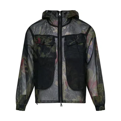 Andersson Bell Flower Sheer Hoodie Jacket In Black