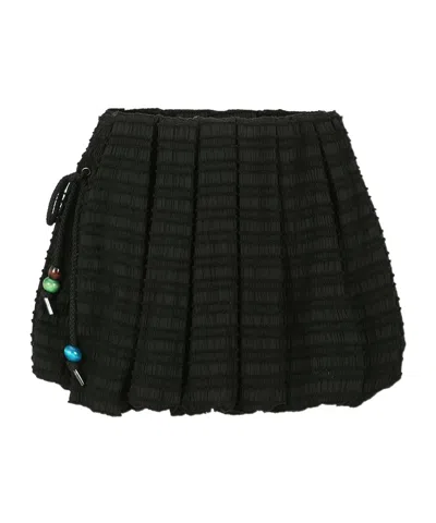 Andersson Bell Frill Ballon Miniskirt In Black