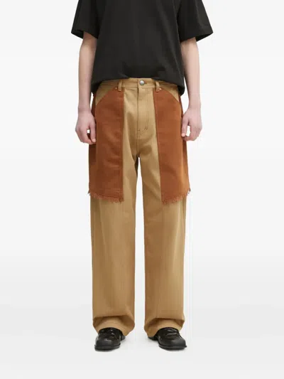 Andersson Bell Fringe-detail Jeans In Brown