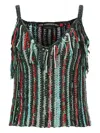 Andersson Bell Fringed Knitted V-neck Tank Top In Multi