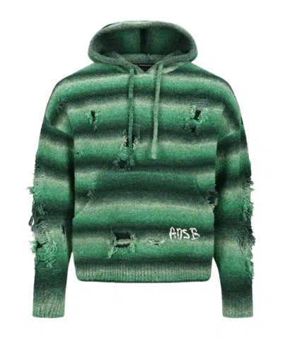 Andersson Bell Gradient Distressed Hoodie In Green