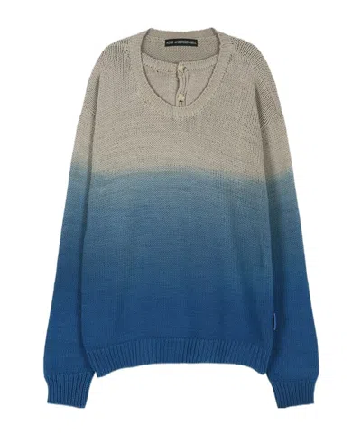 Andersson Bell Gradient Henley Collar Sweater In Multi