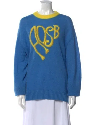 Pre-owned Andersson Bell Graphic Print Crew Neck Sweater In Blue