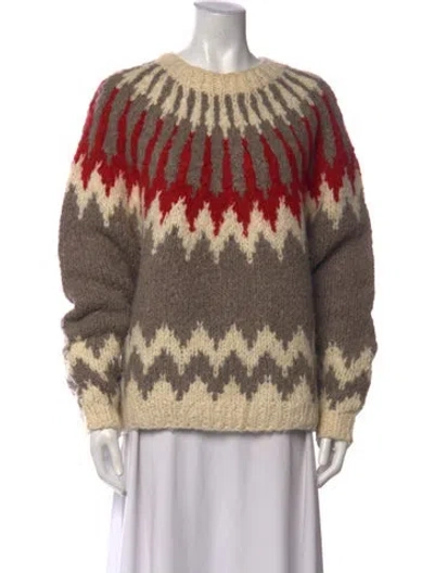 Pre-owned Andersson Bell Graphic Print Crew Neck Sweater In Neutrals