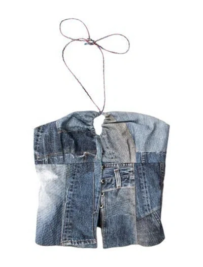 Pre-owned Andersson Bell Graphic Print Halterneck Sweatshirt In Blue