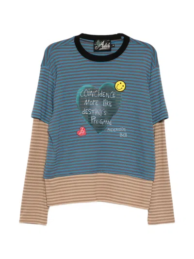 Andersson Bell Graphic-print Striped T-shirt In Blue