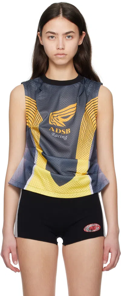 Andersson Bell Gray & Yellow Racing Reworked Tank Top