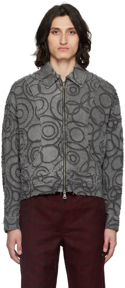 Andersson Bell Gray Burn Out Jacket In Charcoal