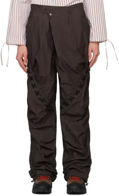 Andersson Bell Gray Dua Lace-up Trousers In Charcoal