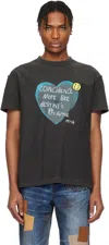 Andersson Bell Gray Heart Message T-shirt In Charcoal