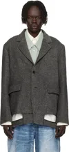 Andersson Bell Gray Inside Out Wool Blazer In Gray