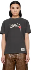 Andersson Bell Gray 'love' T-shirt In Charcoal