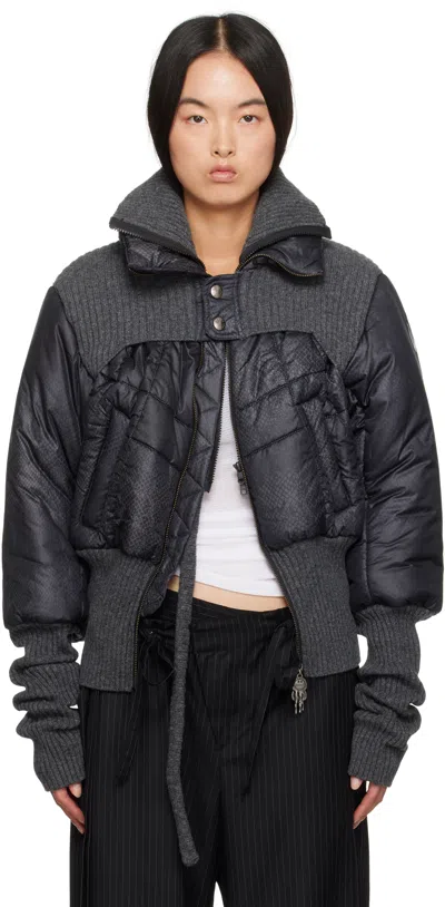 Andersson Bell Gray Ottolinger Edition Rib Point Puffer Jacket In Charcoal