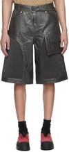 ANDERSSON BELL GRAY SUNBIRD FAUX-LEATHER SHORTS