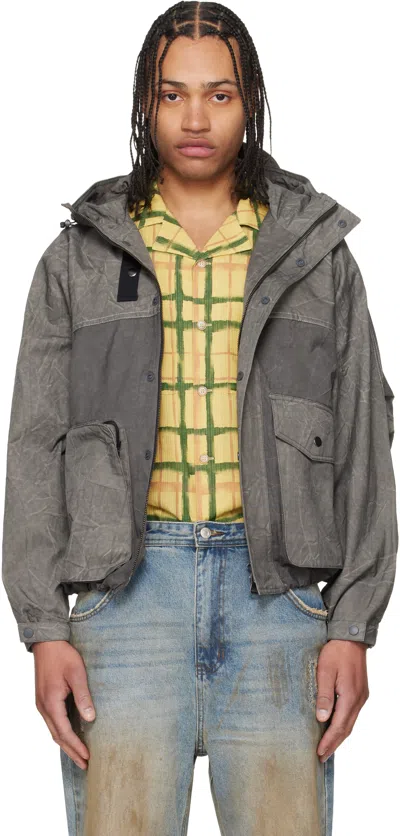 Andersson Bell Grey Tie-dyed Beach Shell Jacket