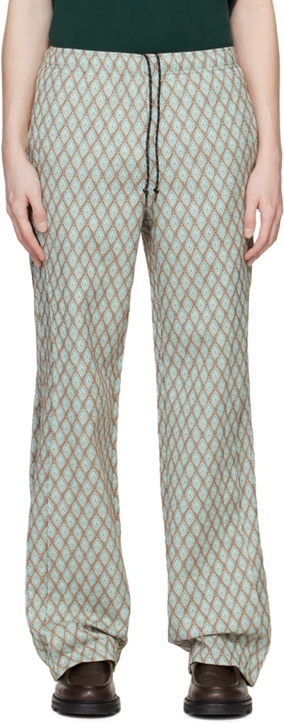 Andersson Bell Green & Tan Makeni Sweatpants In Beige Beige