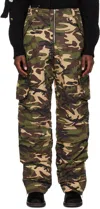 Andersson Bell Green Camouflage Reversible Cargo Pants In Sand