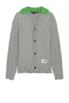 Andersson Bell Gray Green Collar V-neck Cardigan In Grey