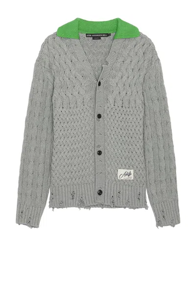 ANDERSSON BELL GREEN COLLAR V-NECK CARDIGAN