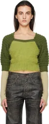 Andersson Bell Green Furry Chunky Knit Sweater In Green