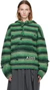 Andersson Bell Green Gradient Distressed Hoodie In Green