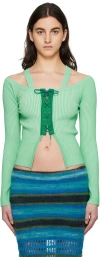 Andersson Bell Ribbed Mona Top In Green