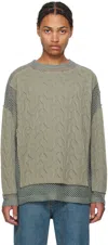 Andersson Bell Green Layered Sweater In Khaki