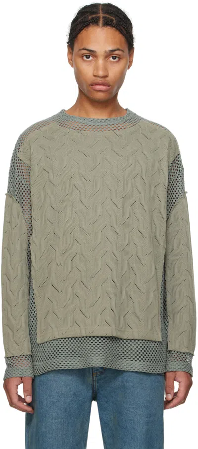 Andersson Bell Green Layered Sweater In Khaki
