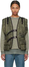Andersson Bell Quilted Buckle-fastening Gilet In Green