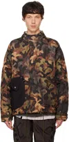 Andersson Bell Green Multi-pocket Camouflage Quilted Jacket In Sand