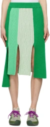 Andersson Bell Slit-detail Panelled Skirt In Green