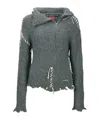 Andersson Bell Harlow Distressed Knit Cardigann In Gray