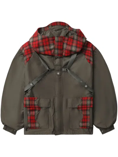 Andersson Bell Harness Hooded Jacket In Khaki