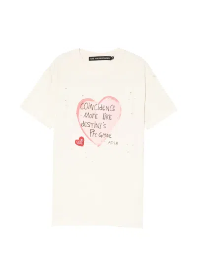 Andersson Bell Heart Message T-shirt In Neutral