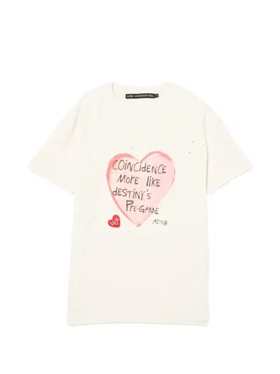 Andersson Bell Heart Message T-shirt In White