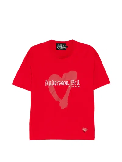 Andersson Bell Heart-printed T-shirt In Red