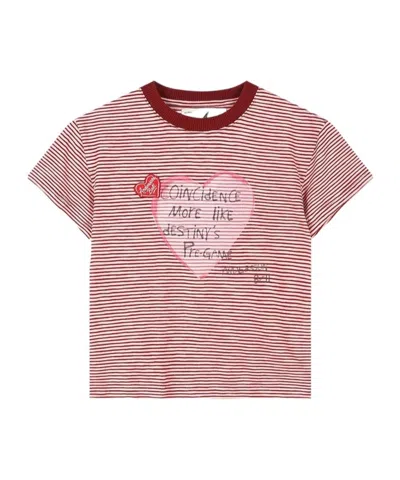 ANDERSSON BELL HEART-SHAPED STRIPED T-SHIRT