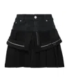 Andersson Bell Black Inside Out Pleats Miniskirt In Black