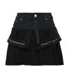 Andersson Bell Black Inside Out Pleats Miniskirt In Black
